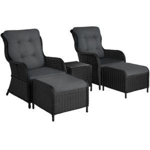 tectake Rattan Sitzgruppe 5-tlg Test